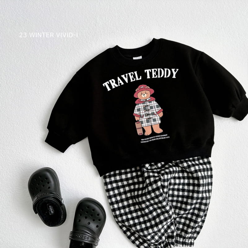 Vivid I - Korean Children Fashion - #magicofchildhood - Check Bear Sweatshirt - 10