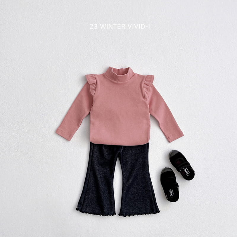 Vivid I - Korean Children Fashion - #minifashionista - Denim Fleece Bootscut Pants - 9