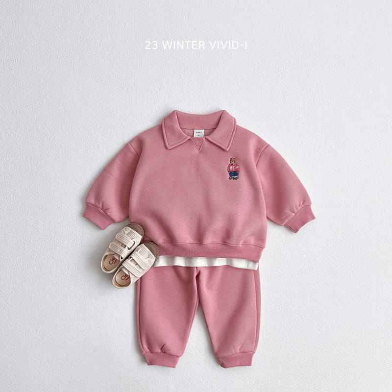 Vivid I - Korean Children Fashion - #minifashionista - Winter Bear Top Bottom Set - 3