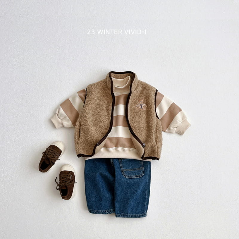 Vivid I - Korean Children Fashion - #minifashionista - Bbogle Bear Embroidery Vest - 8