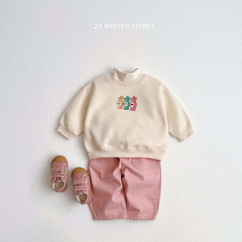 Vivid I - Korean Children Fashion - #minifashionista - Three Bear Embroidery Sweatshirt - 7