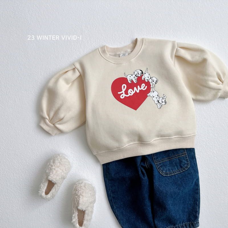 Vivid I - Korean Children Fashion - #minifashionista - Heart Puppy Puff Sweatshirt - 9