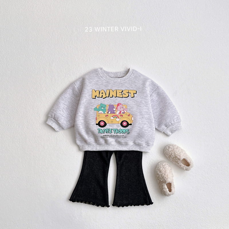 Vivid I - Korean Children Fashion - #prettylittlegirls - Denim Fleece Bootscut Pants - 10