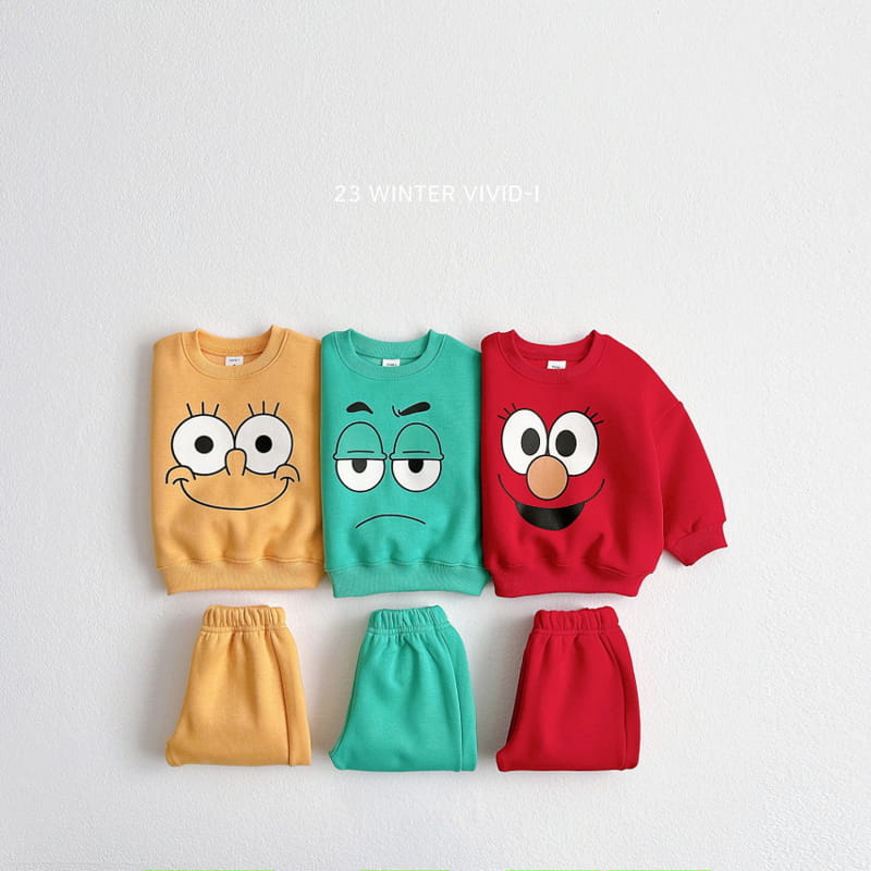 Vivid I - Korean Children Fashion - #prettylittlegirls - Eyes Noes Lip Top Bottom Set