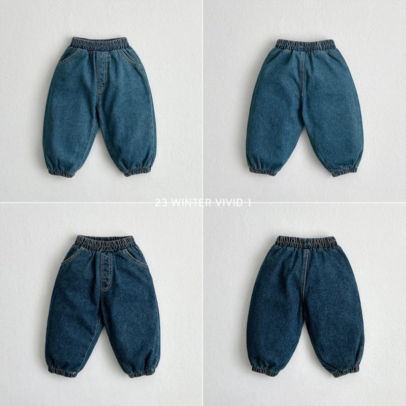 Vivid I - Korean Children Fashion - #stylishchildhood - Denim Fleece Pants