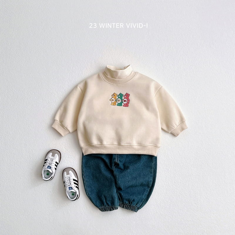 Vivid I - Korean Children Fashion - #stylishchildhood - Three Bear Embroidery Sweatshirt - 11