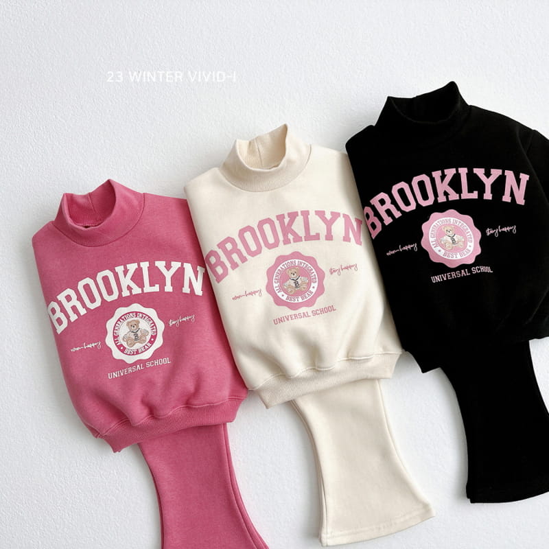 Vivid I - Korean Children Fashion - #todddlerfashion - Fleece Top Bottom Set