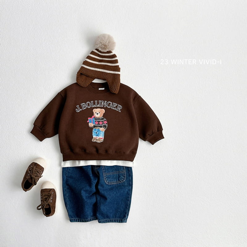 Vivid I - Korean Children Fashion - #todddlerfashion - Denim Bear Sweatshirt - 11