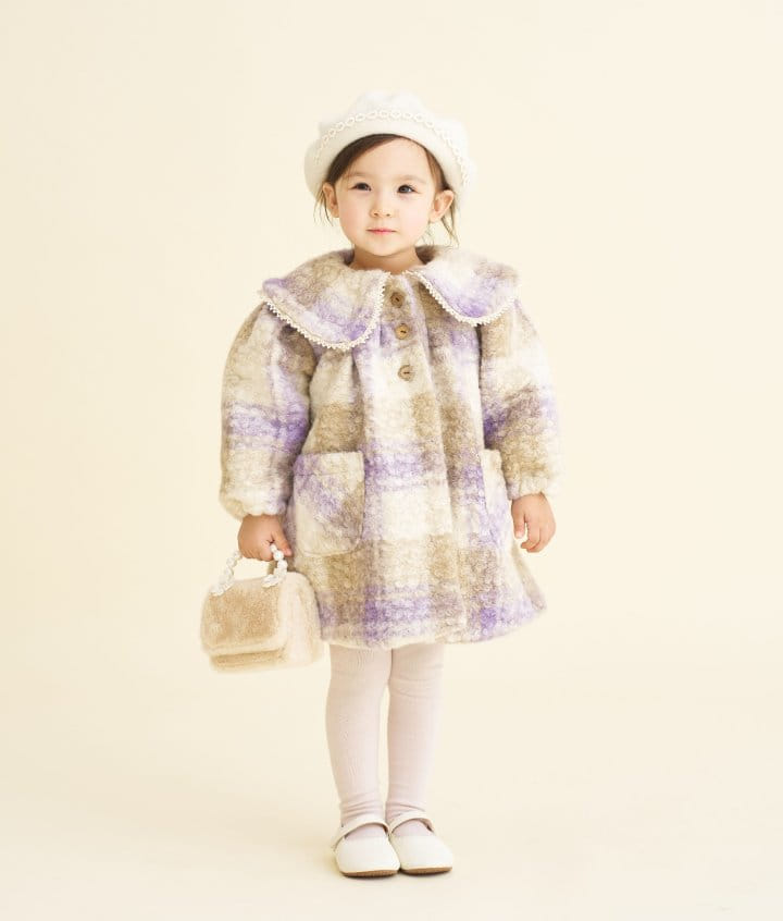 Aida - Korean Children Fashion - #kidsstore - Purple Bookle Coat - 2