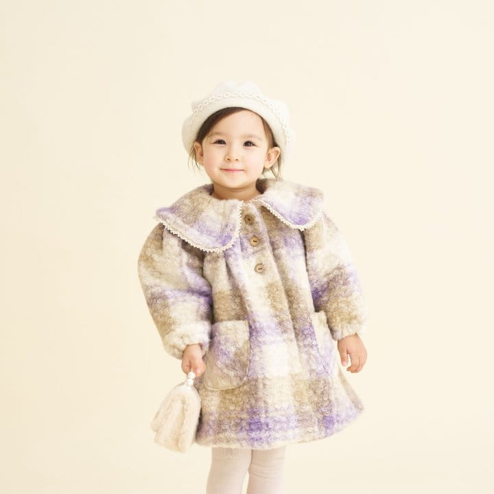 Aida - Korean Children Fashion - #kidzfashiontrend - Purple Bookle Coat - 3