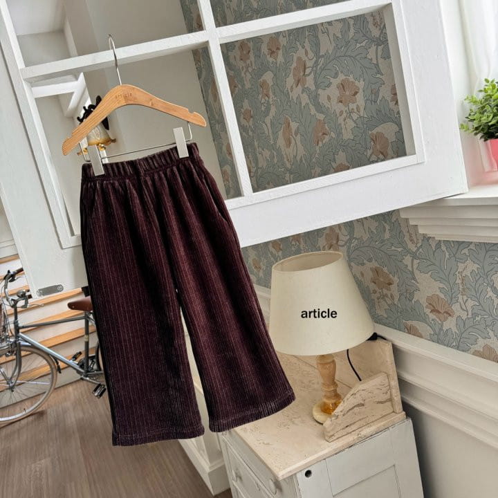 Article - Korean Children Fashion - #Kfashion4kids - Churros Veloure Wide Pants - 6