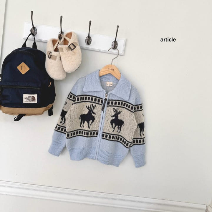 Article - Korean Children Fashion - #kidsstore - Nordic Collar Knit Zip-up - 3