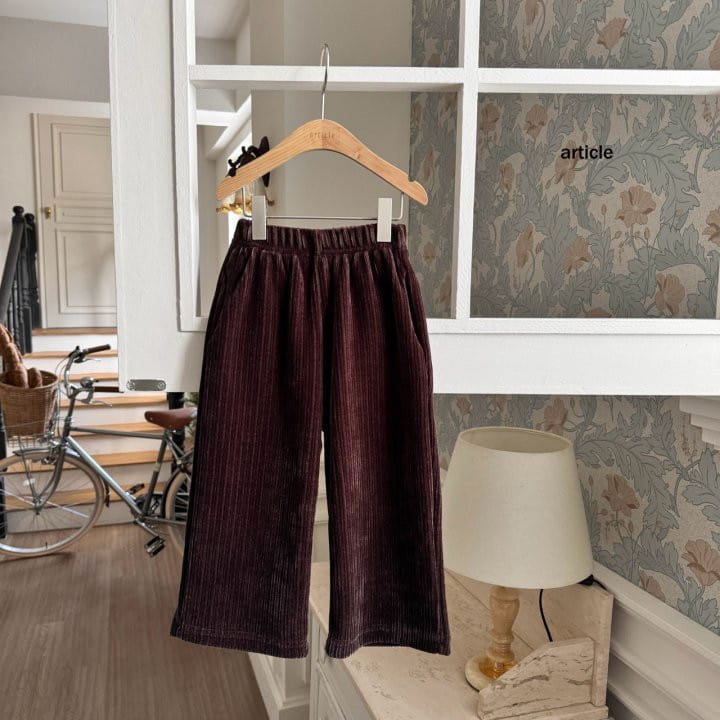 Article - Korean Children Fashion - #kidzfashiontrend - Churros Veloure Wide Pants - 5