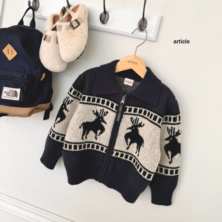 Article - Korean Children Fashion - #littlefashionista - Nordic Collar Knit Zip-up - 6