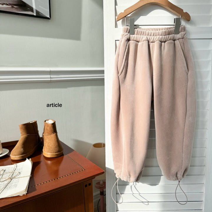 Article - Korean Children Fashion - #minifashionista - Milk Veloure Jogger Wide Pants - 3