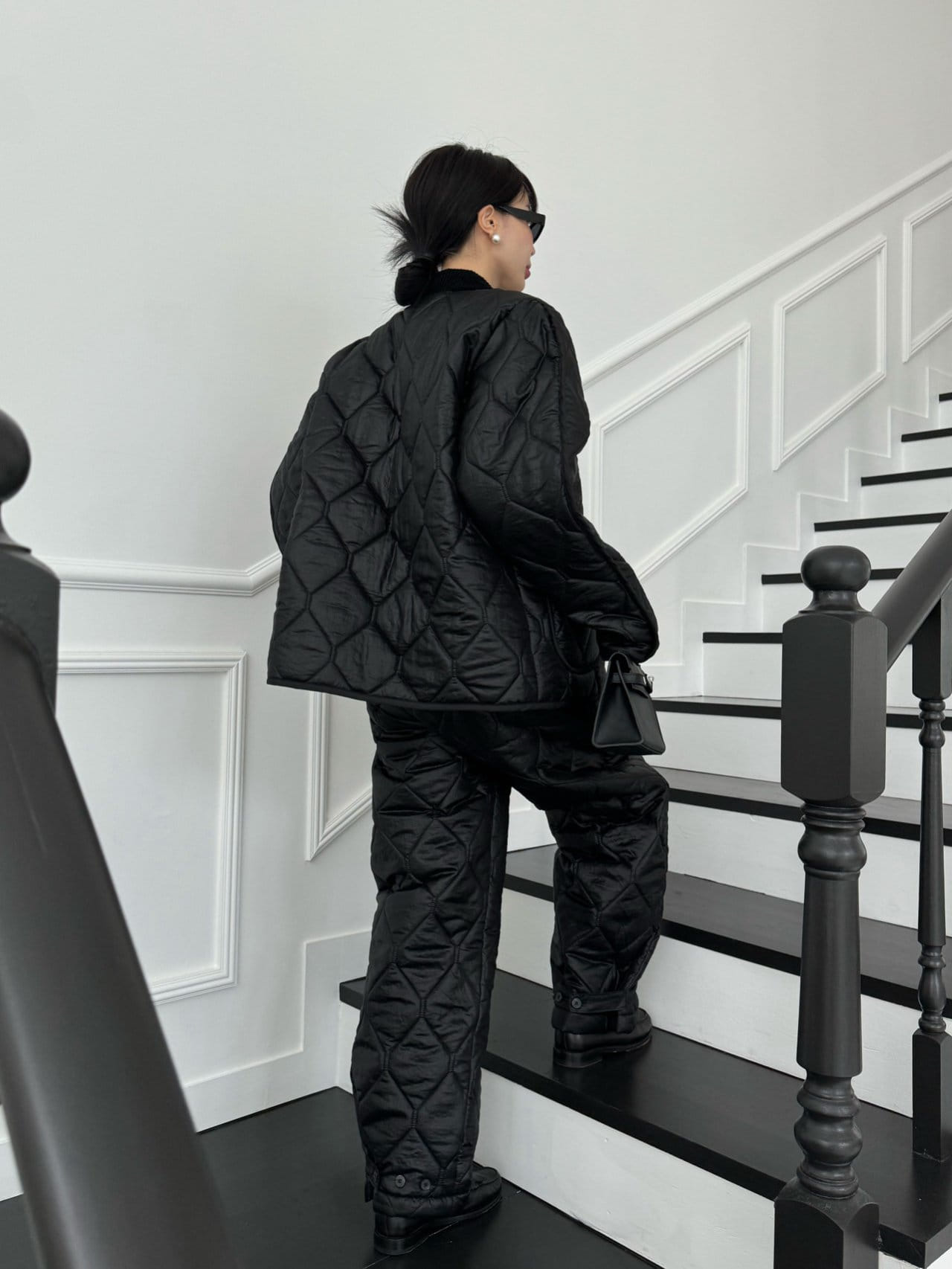 Auver_Fit - Korean Women Fashion - #womensfashion - Rib Quilted Pants - 3