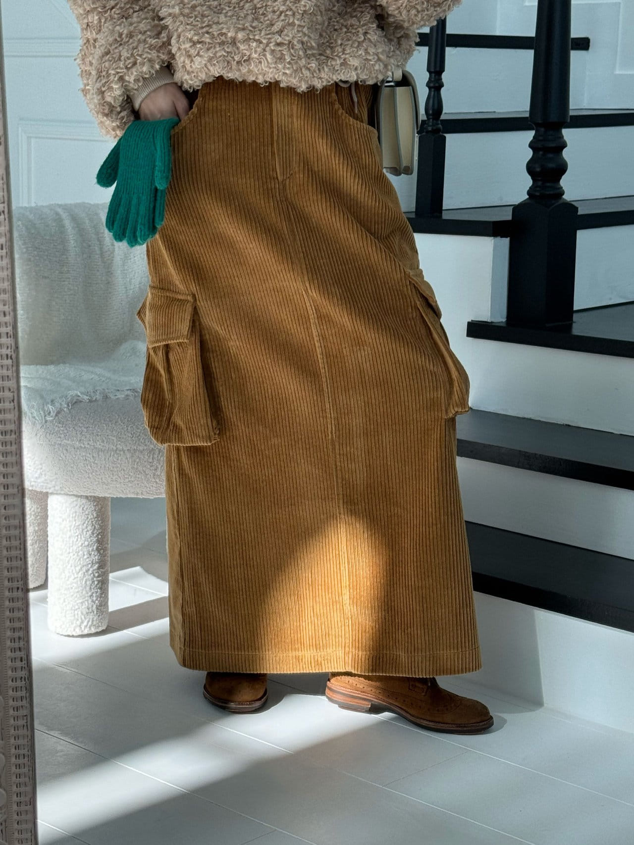 Auver_Fit - Korean Women Fashion - #womensfashion - Rib Cargo Long Skirt - 2