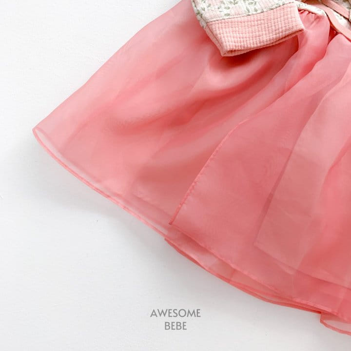 Awesome Bebe - Korean Children Fashion - #childofig - Pink Flower Girl Hanbok - 3