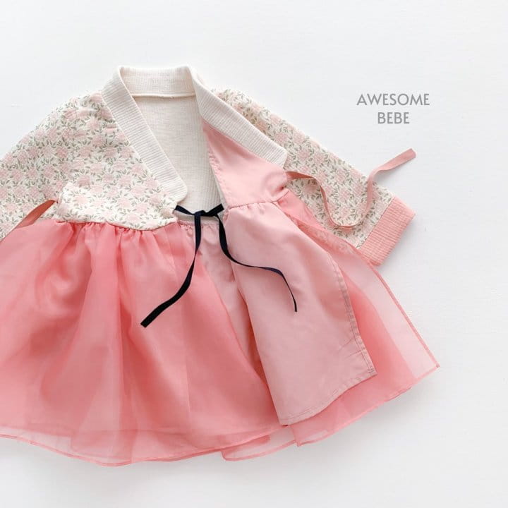 Awesome Bebe - Korean Children Fashion - #childofig - Pink Flower Girl Hanbok - 4