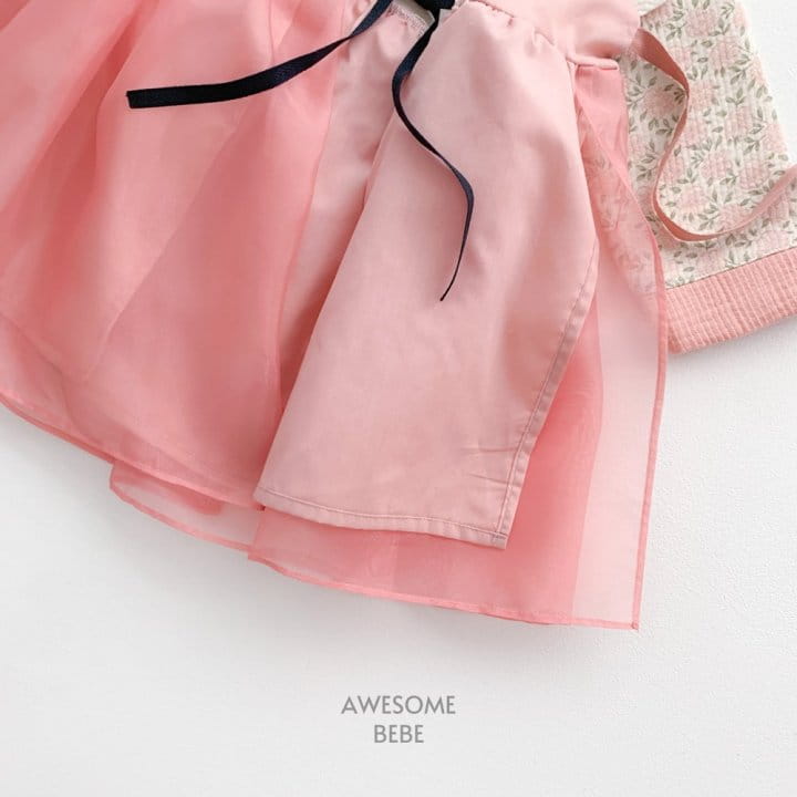 Awesome Bebe - Korean Children Fashion - #designkidswear - Pink Flower Girl Hanbok - 5