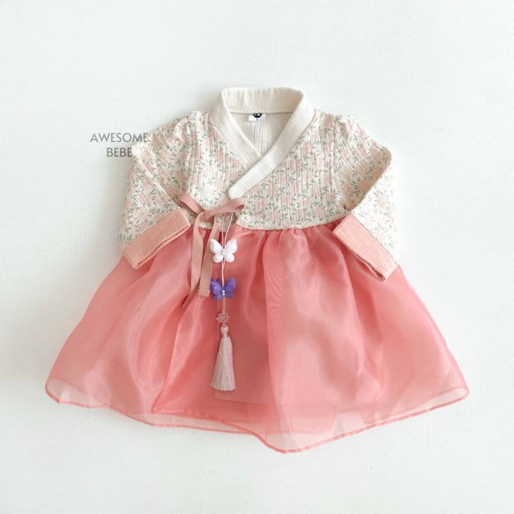 Awesome Bebe - Korean Children Fashion - #discoveringself - Pink Flower Girl Hanbok - 6