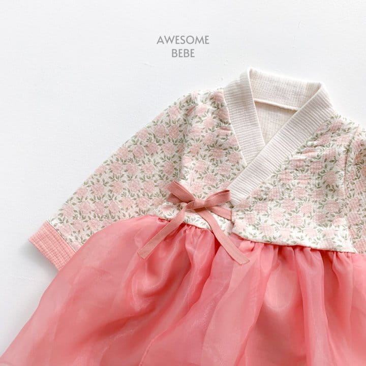 Awesome Bebe - Korean Children Fashion - #stylishchildhood - Pink Flower Girl Hanbok - 2