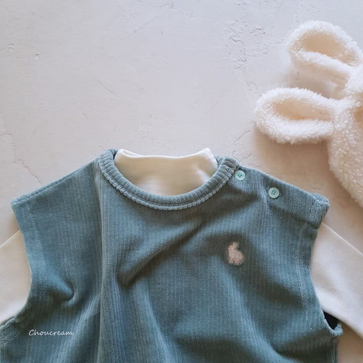 Choucream - Korean Baby Fashion - #babyboutiqueclothing - Veloure Vest Top Bottom et - 4