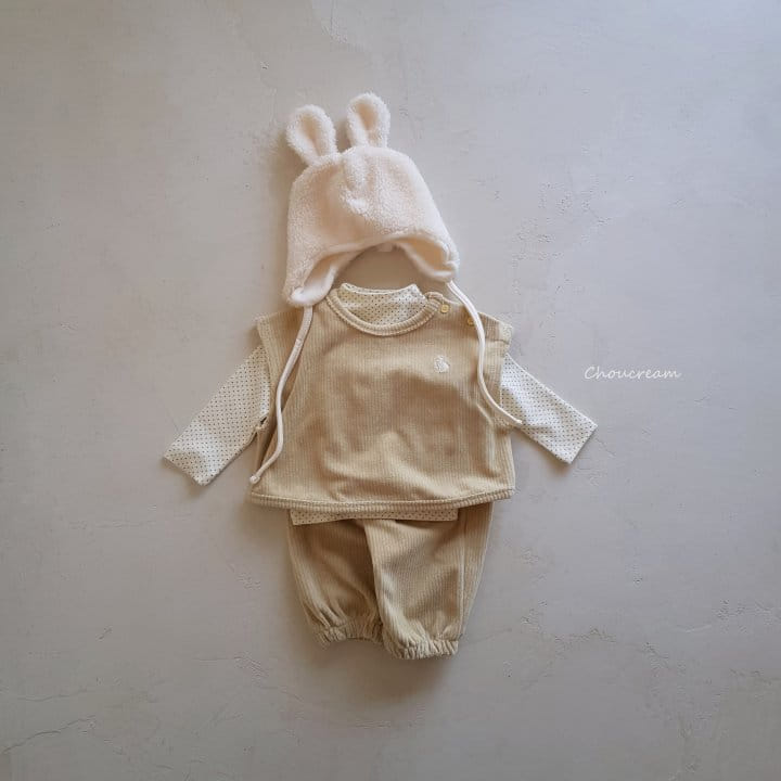 Choucream - Korean Baby Fashion - #babyoninstagram - Veloure Vest Top Bottom et - 9