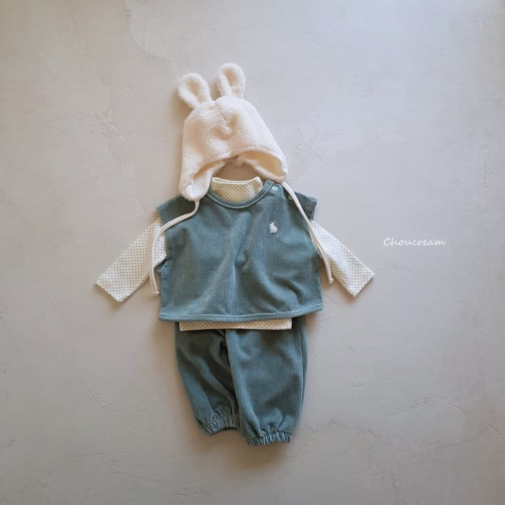 Choucream - Korean Baby Fashion - #smilingbaby - Veloure Vest Top Bottom et