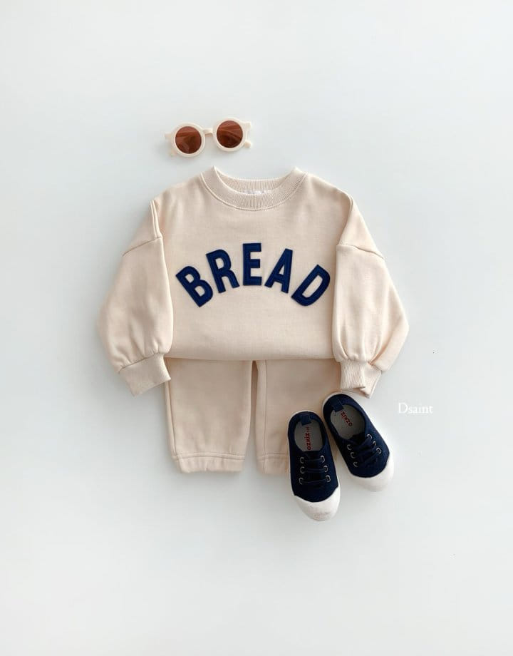 Dsaint - Korean Children Fashion - #kidzfashiontrend - Bread Patch Fleece Top Bottom Set - 4