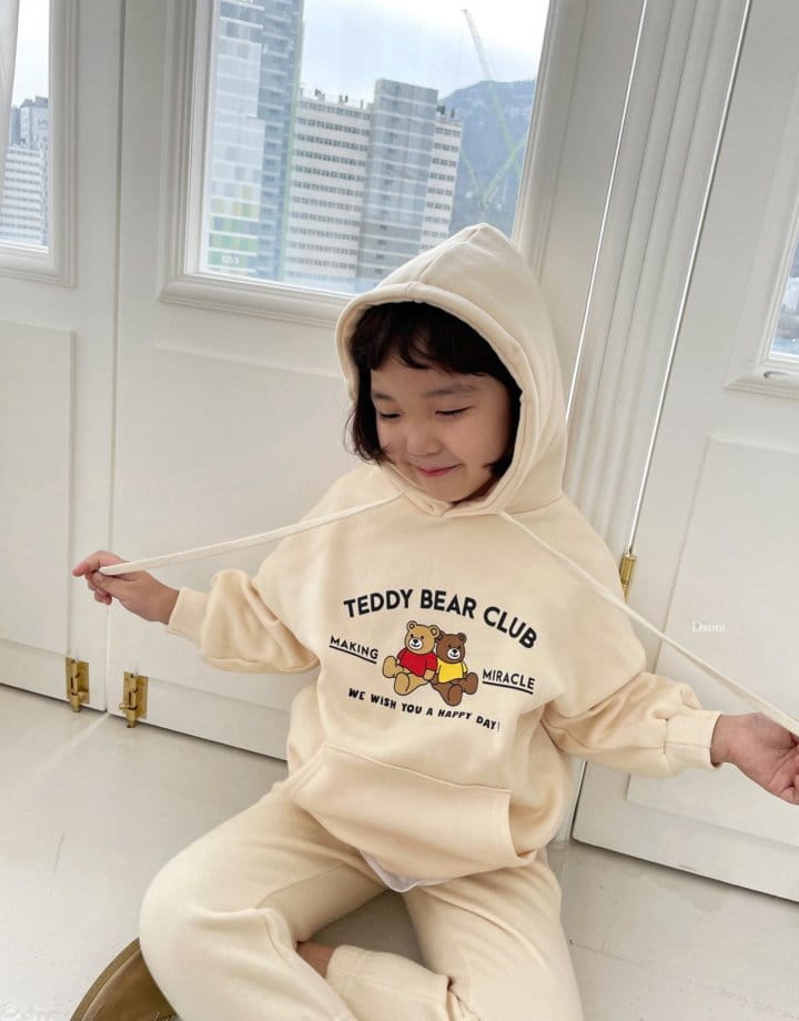 Dsaint - Korean Children Fashion - #fashionkids - Teaddy Club Hoody Fleece Top Botton Set - 5