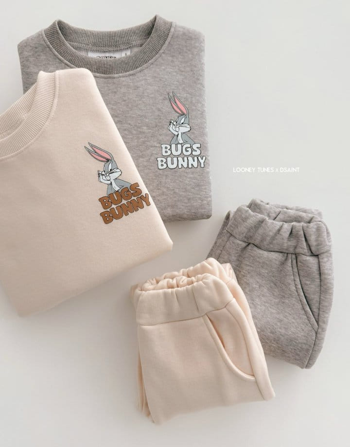 Dsaint - Korean Children Fashion - #kidsshorts - Box Bunny Fleece Top Bottom Set 