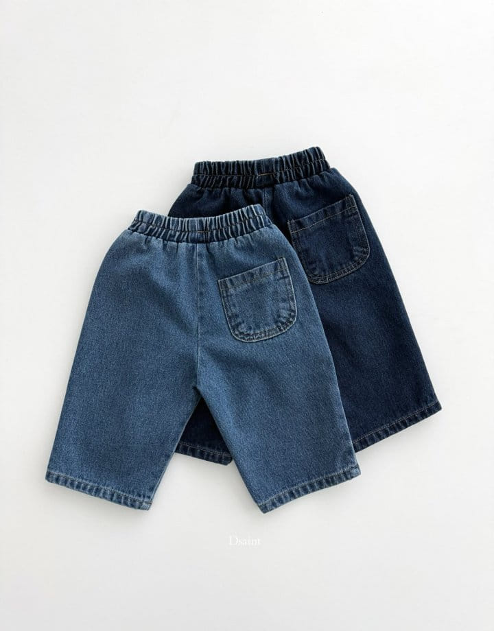 Dsaint - Korean Children Fashion - #kidsstore - Pocket Jeans Baggy Pants - 2