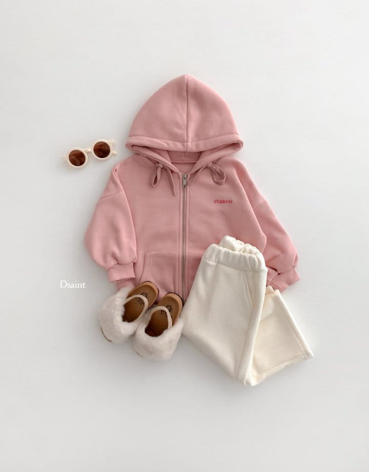 Dsaint - Korean Children Fashion - #kidsshorts - Hoody Zip-Up Top Bottom Set - 4