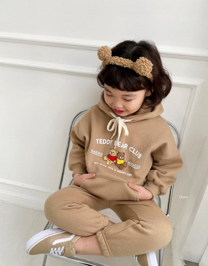 Dsaint - Korean Children Fashion - #kidzfashiontrend - Teaddy Club Hoody Fleece Top Botton Set - 8