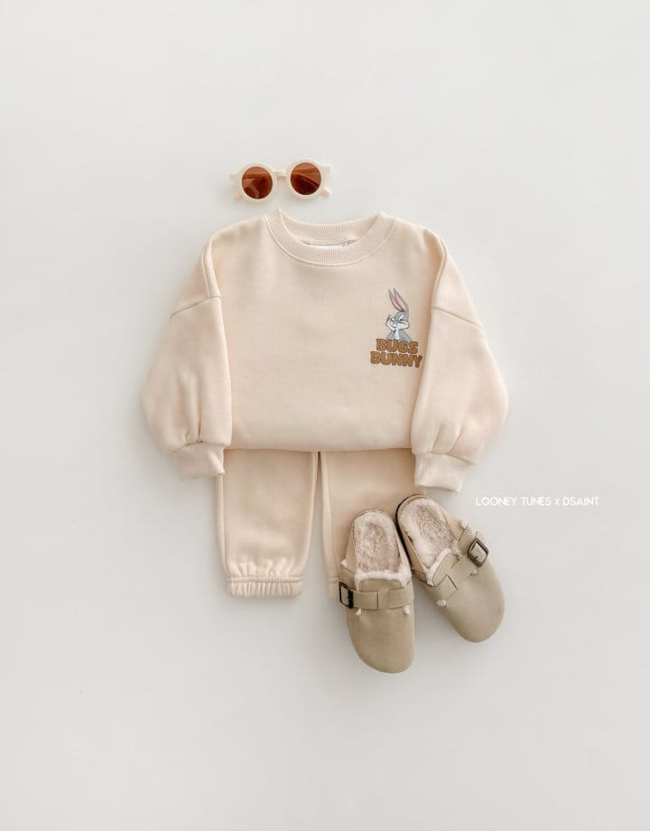 Dsaint - Korean Children Fashion - #magicofchildhood - Box Bunny Fleece Top Bottom Set  - 6