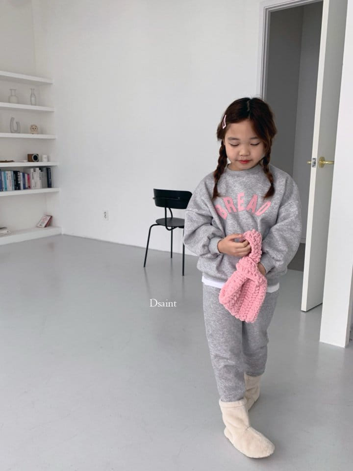 Dsaint - Korean Children Fashion - #prettylittlegirls - Bread Patch Fleece Top Bottom Set - 8