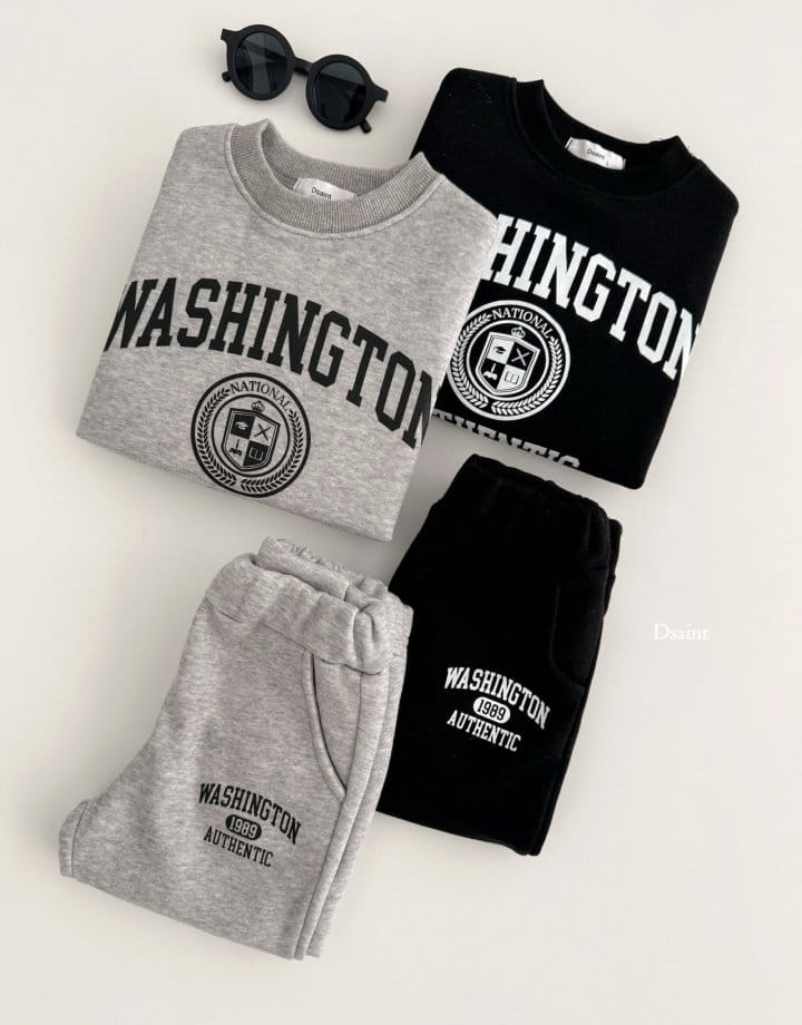 Dsaint - Korean Children Fashion - #todddlerfashion - Washington Jogger Top Bottom Set - 3