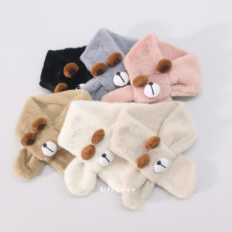 G Flower - Korean Baby Fashion - #babyfashion - Fluffy Bear Nose Muffler - 2