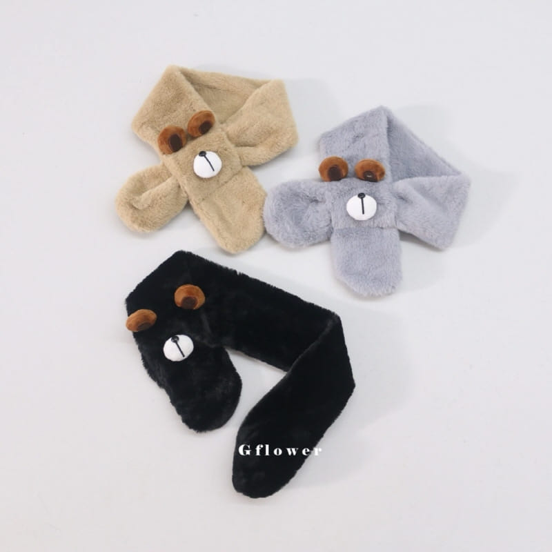 G Flower - Korean Baby Fashion - #babyfever - Fluffy Bear Nose Muffler - 3