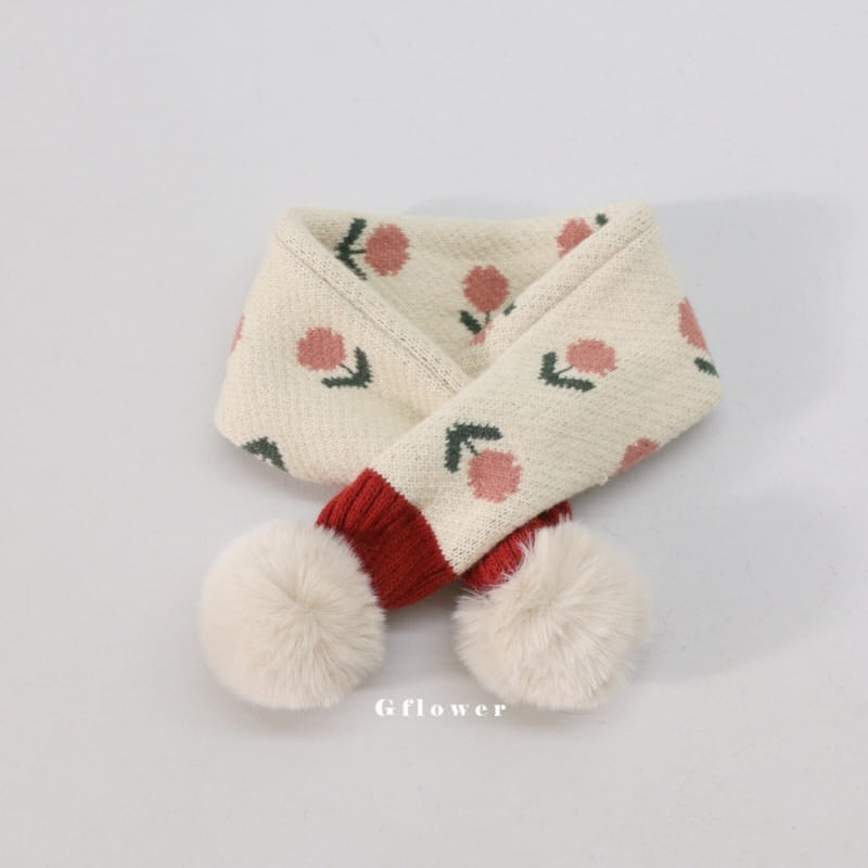 G Flower - Korean Baby Fashion - #babygirlfashion - Flower Fluffy Bell Muffler - 5