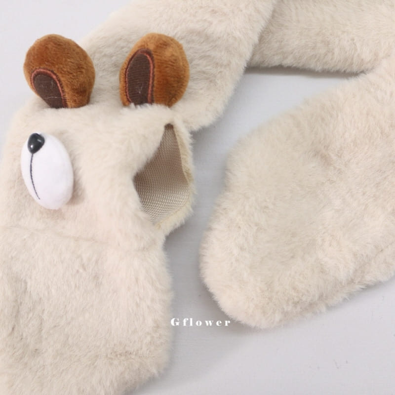 G Flower - Korean Baby Fashion - #babyoutfit - Fluffy Bear Nose Muffler - 9