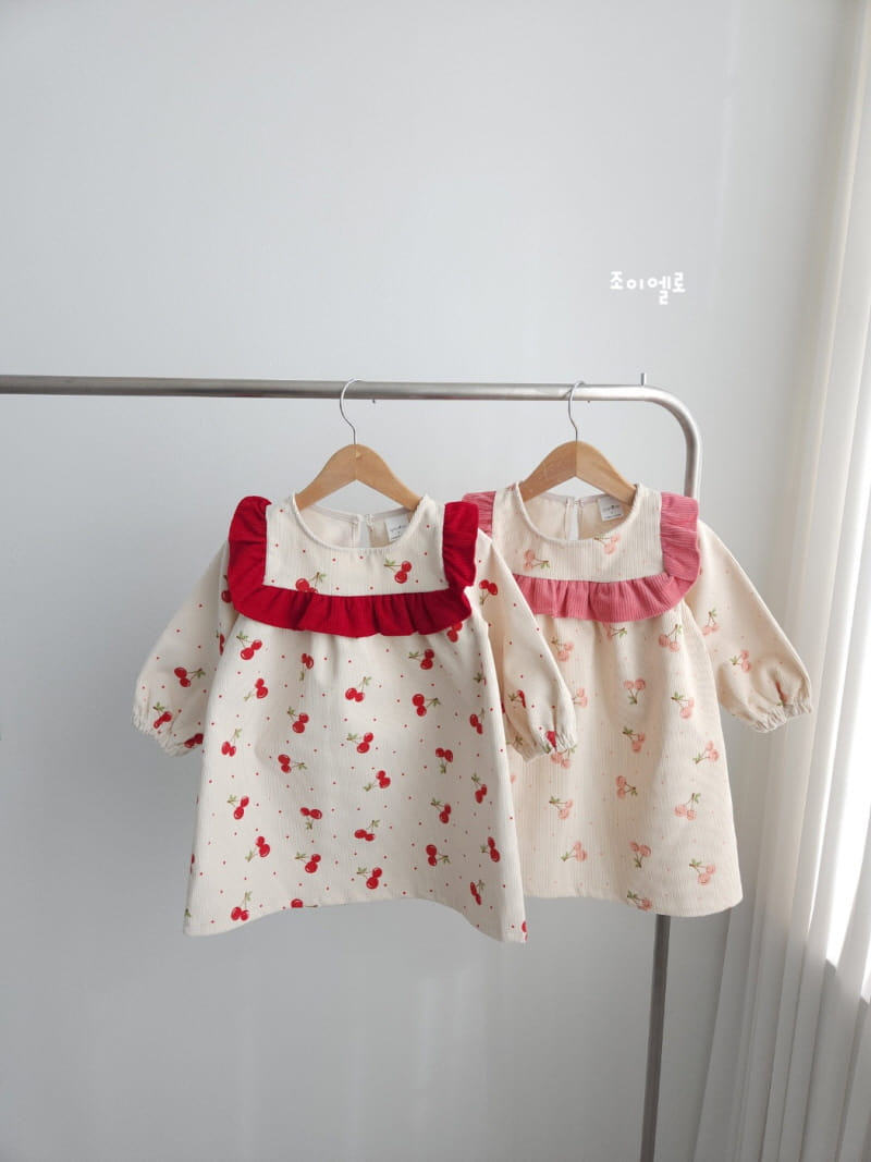 Joy ello - Korean Children Fashion - #littlefashionista - Cherry Rib One-Piece