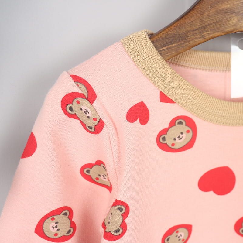 Kingboy - Korean Children Fashion - #childofig - Heart Bear Easy Wear Top Bottom Set - 6