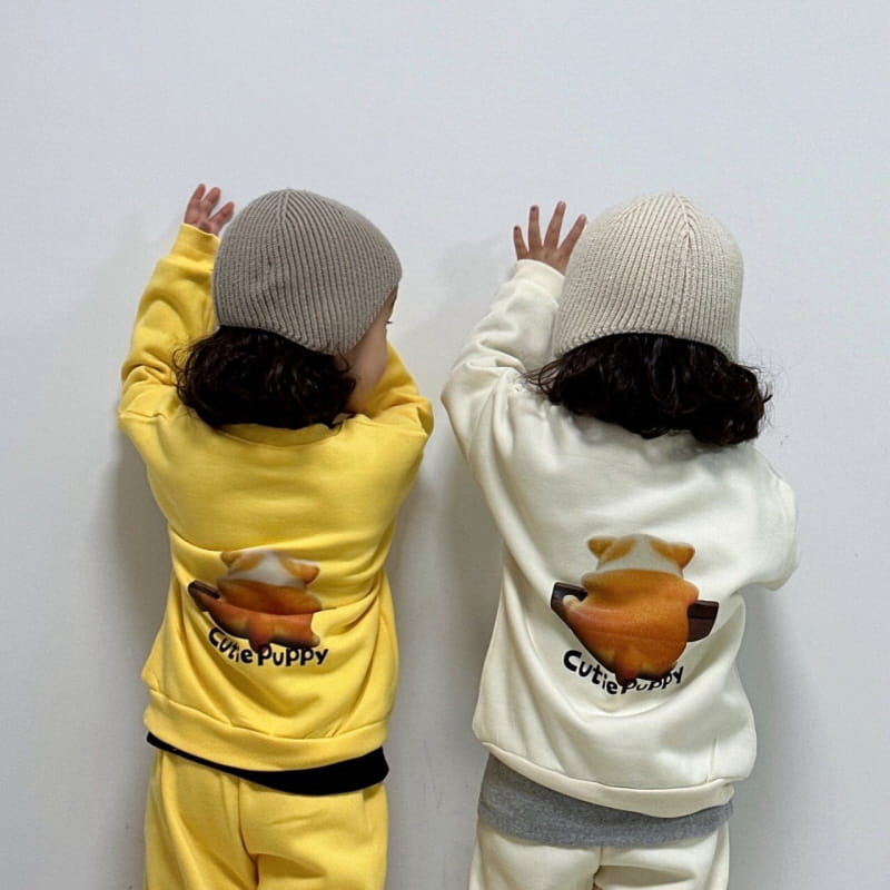 Little Rabbit - Korean Children Fashion - #prettylittlegirls - Fleece Cute Puppy Top Bottom Set - 8