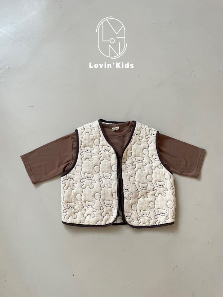 Lovin - Korean Children Fashion - #kidsstore - Bear Quilted Vest - 5