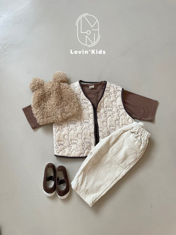 Lovin - Korean Children Fashion - #kidzfashiontrend - Bear Quilted Vest - 6