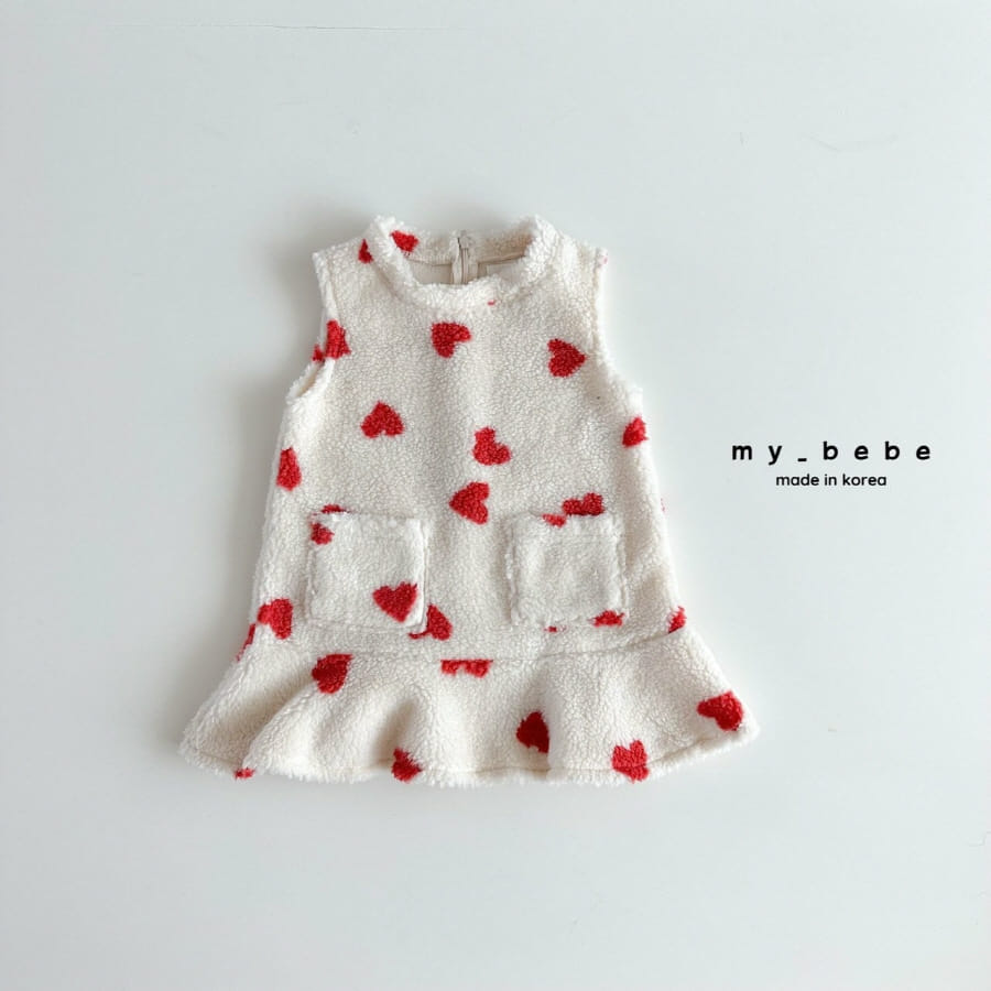 My Bebe - Korean Baby Fashion - #babyfever - Love Dumble One-Piece - 8