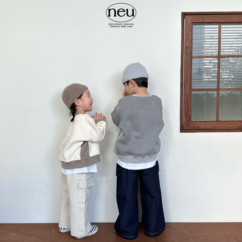 Neu - Korean Children Fashion - #kidsshorts - Color Banding Sweatshirt - 4