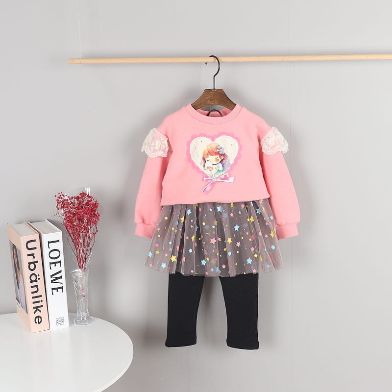 New Pierrot - Korean Children Fashion - #Kfashion4kids - Heart Girl Fleece Sweatshirt - 5